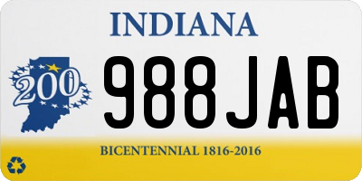 IN license plate 988JAB