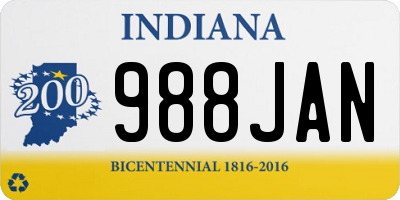 IN license plate 988JAN