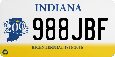 IN license plate 988JBF