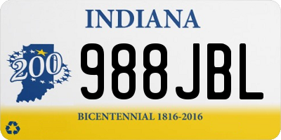 IN license plate 988JBL