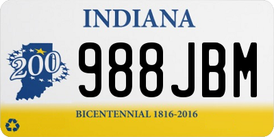 IN license plate 988JBM