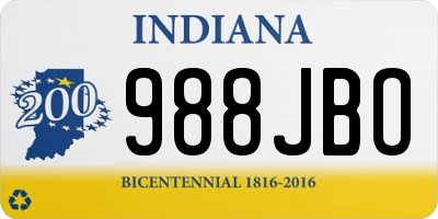 IN license plate 988JBO