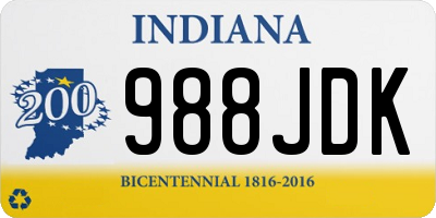 IN license plate 988JDK