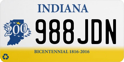 IN license plate 988JDN