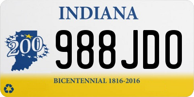 IN license plate 988JDO