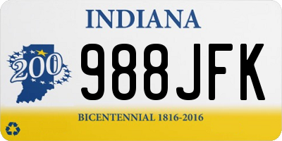 IN license plate 988JFK