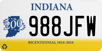 IN license plate 988JFW