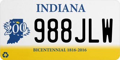 IN license plate 988JLW