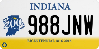 IN license plate 988JNW