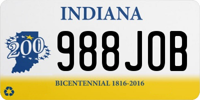 IN license plate 988JOB