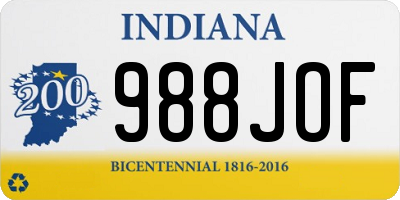 IN license plate 988JOF