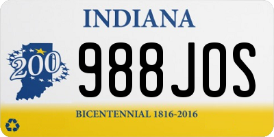 IN license plate 988JOS