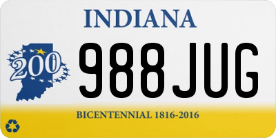 IN license plate 988JUG