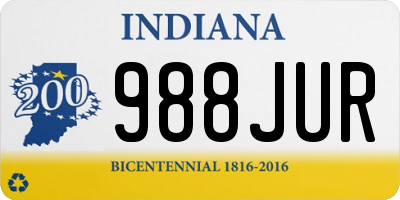 IN license plate 988JUR