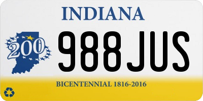 IN license plate 988JUS