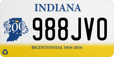 IN license plate 988JVO