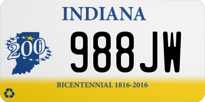 IN license plate 988JW