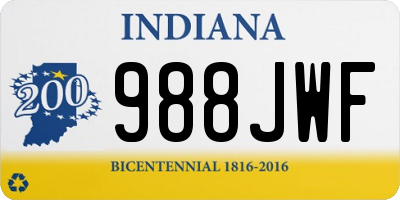 IN license plate 988JWF