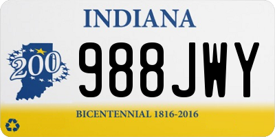 IN license plate 988JWY