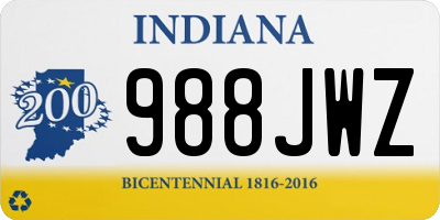 IN license plate 988JWZ