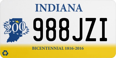 IN license plate 988JZI
