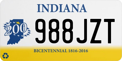 IN license plate 988JZT