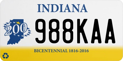 IN license plate 988KAA