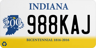 IN license plate 988KAJ