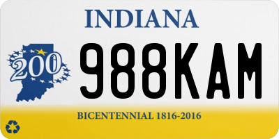 IN license plate 988KAM