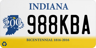 IN license plate 988KBA