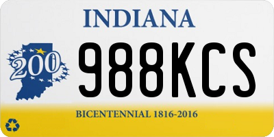 IN license plate 988KCS