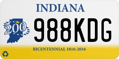 IN license plate 988KDG