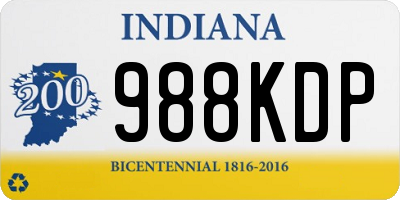 IN license plate 988KDP