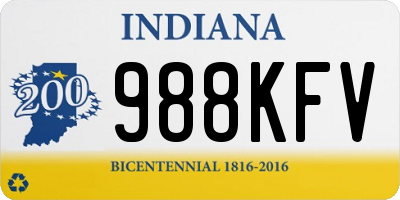 IN license plate 988KFV