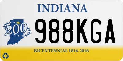 IN license plate 988KGA