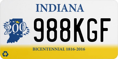 IN license plate 988KGF