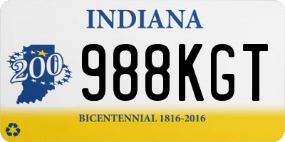 IN license plate 988KGT