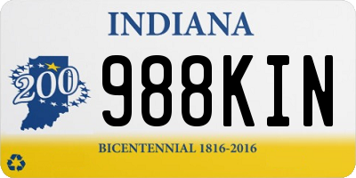 IN license plate 988KIN