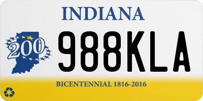 IN license plate 988KLA