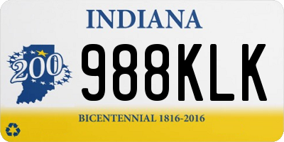 IN license plate 988KLK