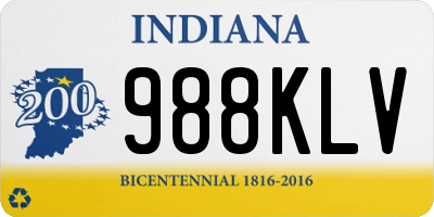 IN license plate 988KLV