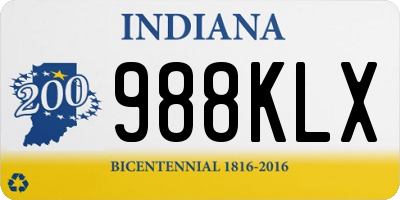 IN license plate 988KLX