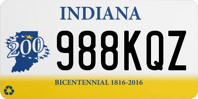 IN license plate 988KQZ