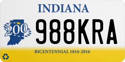 IN license plate 988KRA