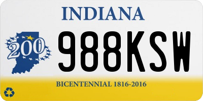 IN license plate 988KSW