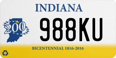 IN license plate 988KU