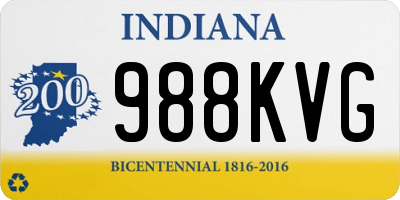IN license plate 988KVG