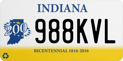 IN license plate 988KVL