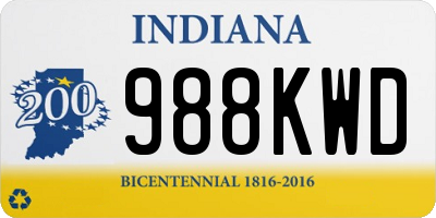 IN license plate 988KWD