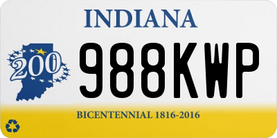 IN license plate 988KWP